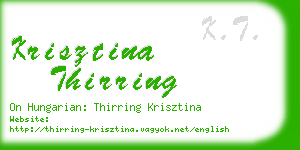 krisztina thirring business card